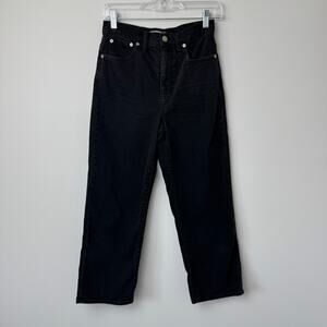 Madewell Women's Black Slim Wide Leg Crop Jeans Size 27